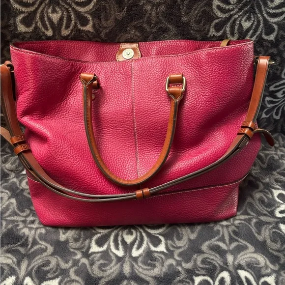 Dooney & Bourke Pink and Brown Leather Tote - Picture 9 of 9